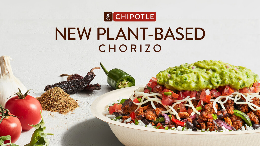 Chorizo plant-based en los platos de Chipotle